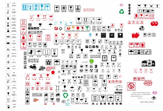 包装纸箱用标志大全图片