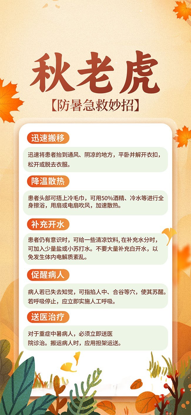 秋季防暑急救妙招海报