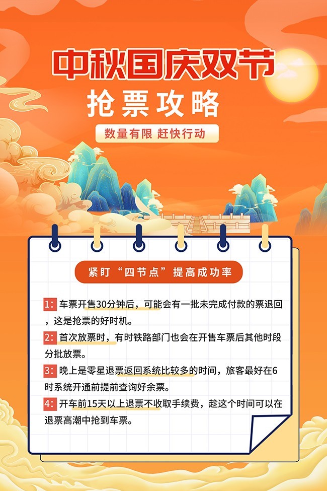 中秋国庆双节同庆抢票攻略海报