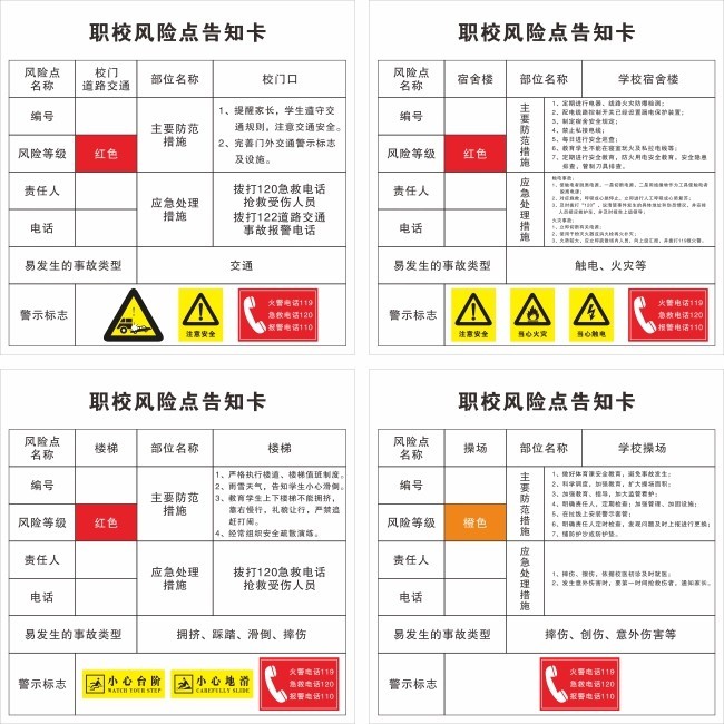 学校风险点告知卡图片