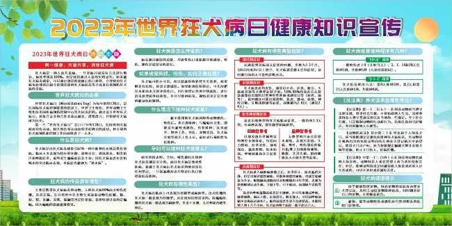 2023年世界狂犬病日健康知识宣传栏