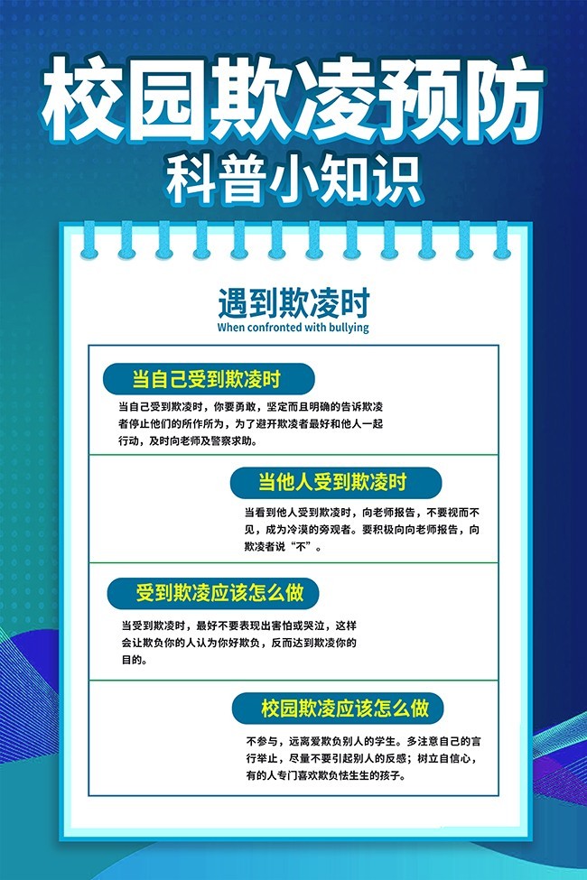 校园欺凌预防科普小知识图片素材