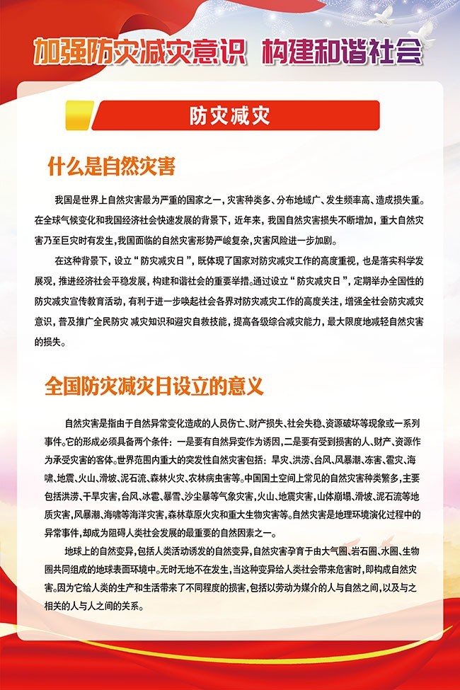 防灾减灾宣传挂图图片