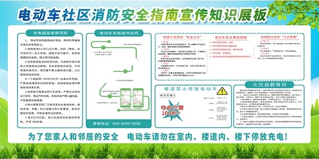 电动车消防安全指南展板