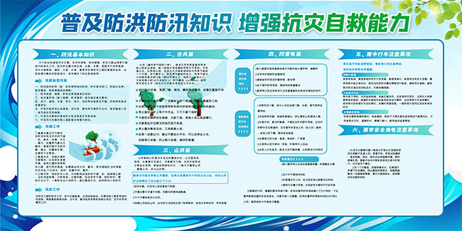 普及防洪防汛知识宣传栏