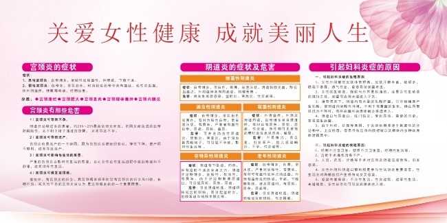 关爱女性健康预防妇科疾病宣传栏