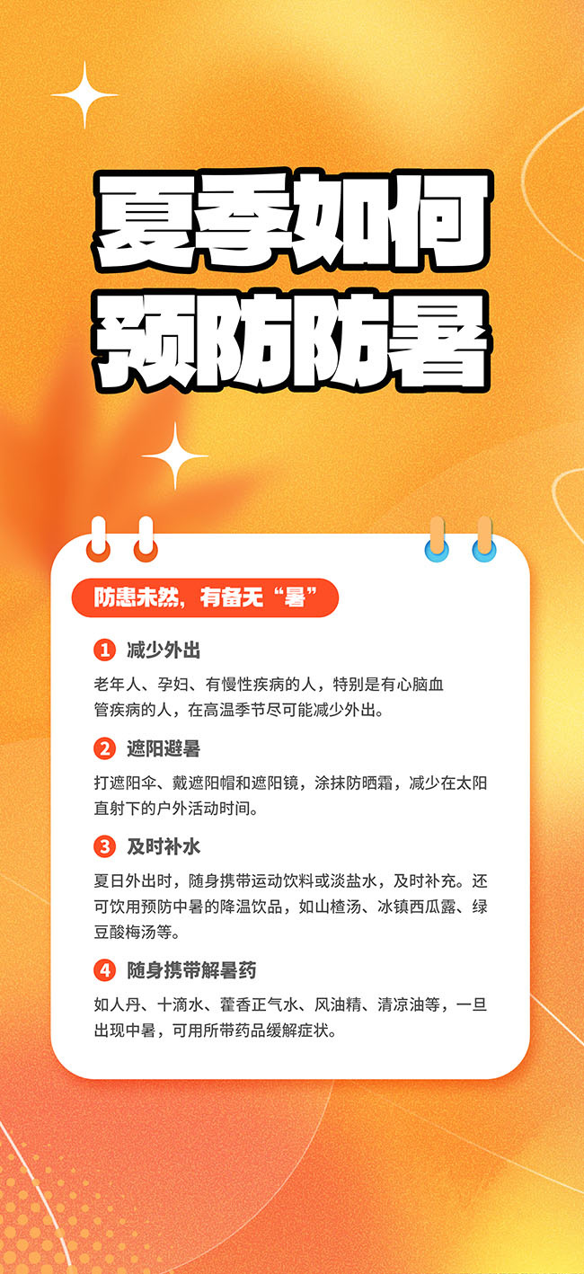 夏季如何防暑海报