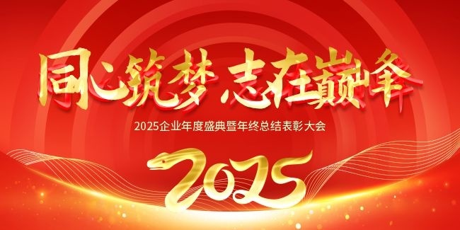 2025蛇年晚会年终总结表彰大会背景板