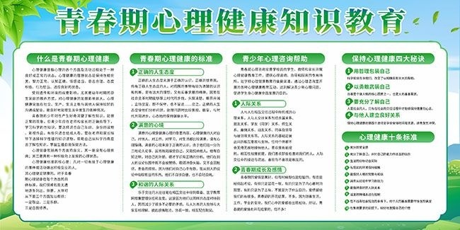 青春期心理健康知识教育宣传栏