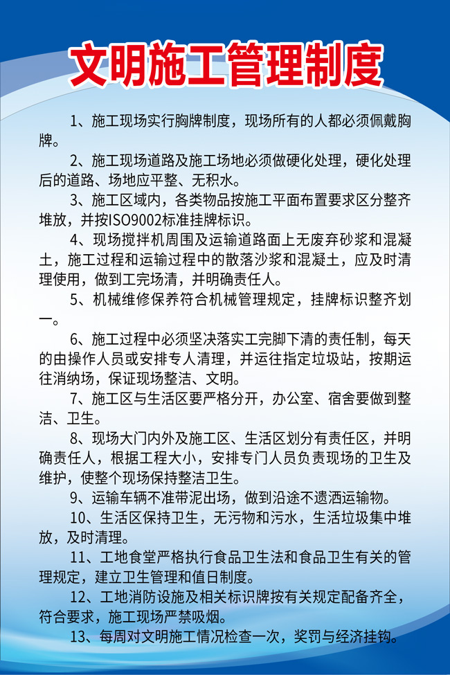 文明施工管理制度挂图