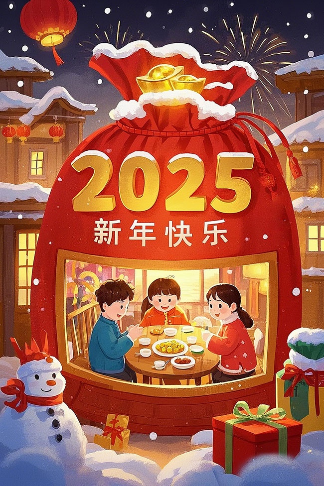 2025新年快乐海报图片素材