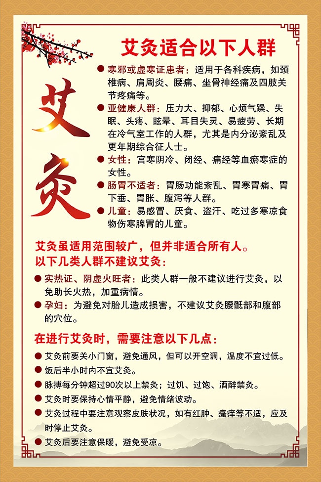 艾灸养生海报图片