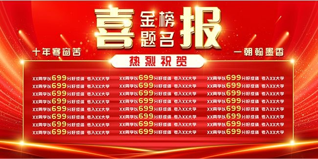 大气高考喜报金榜题名榜单