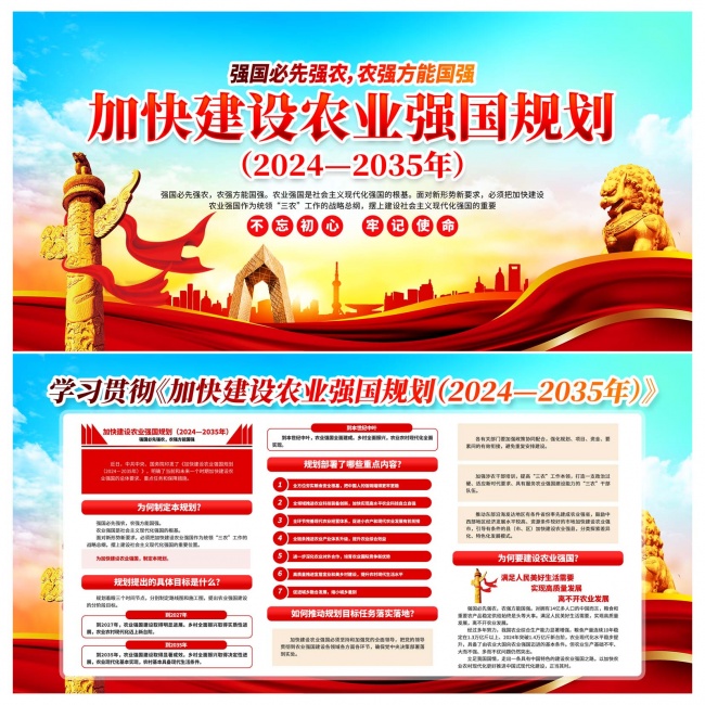 加快建设农业强国规划宣传栏展板图片