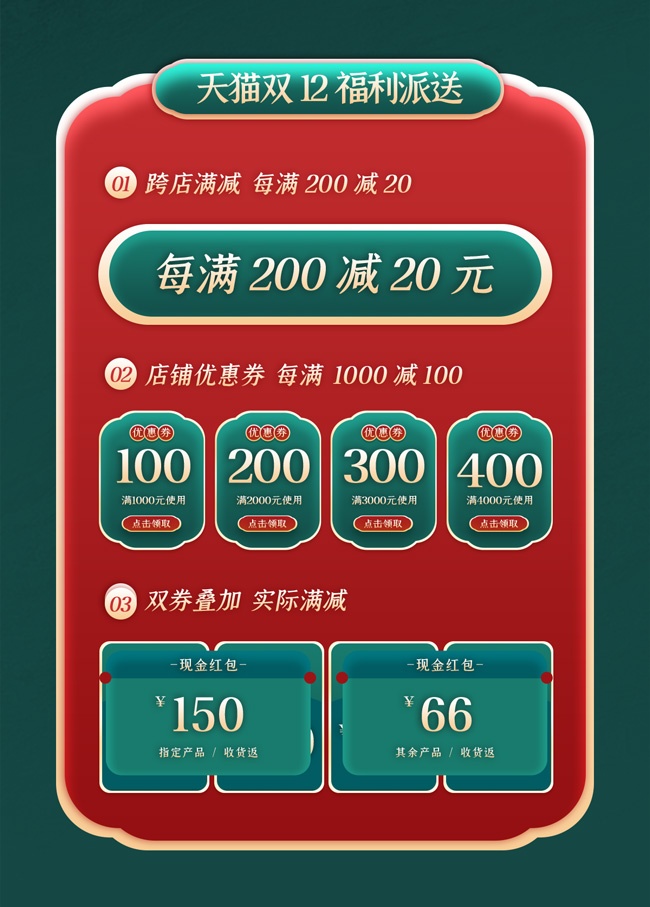 天猫双12优惠券标签