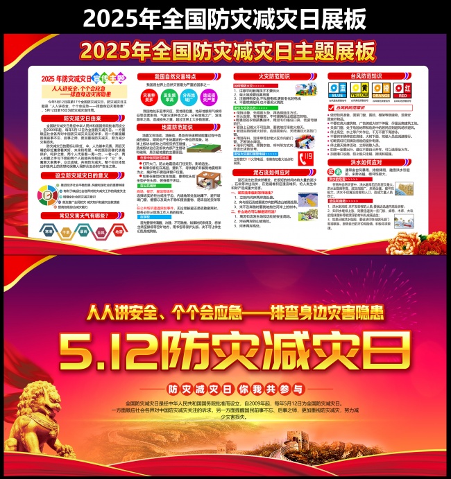 2025年全国防灾减灾日展板下载