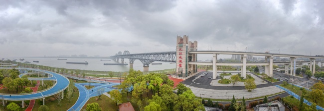 幅九江长江大桥全景风景图片素材