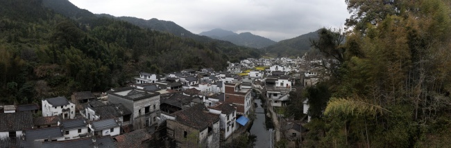 宽幅皖南古村的宁静时光摄影图片素材