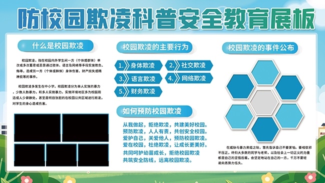 反对校园欺凌科普宣传栏