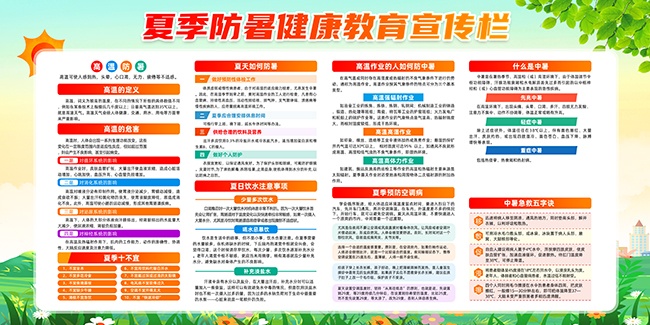 夏季防暑健康教育宣传栏