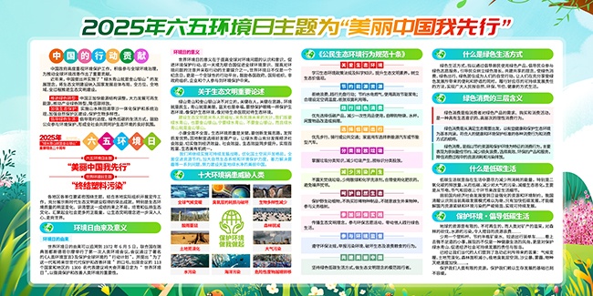 开展2025年六五环境日宣传活动主题展板设计图片