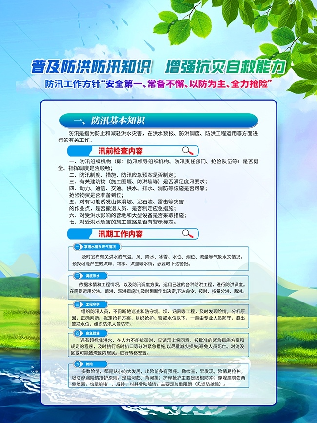 普及防洪增强抗灾能力防灾减灾汛期科普挂图下载