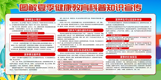 夏季健康教育科普知识展板