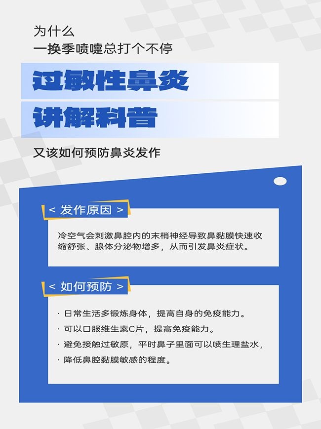 过敏性鼻炎医疗疾病知识科普小红书封面模板