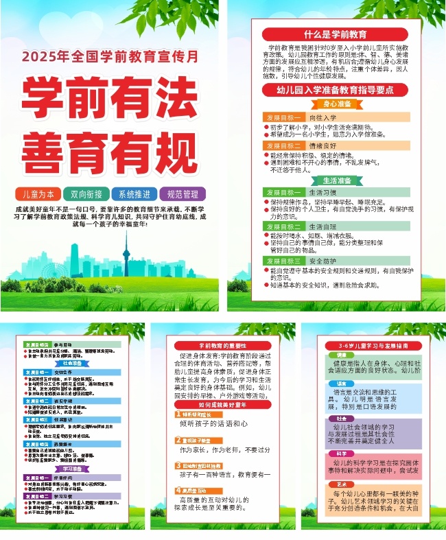 2025年全国学前教育宣传月宣传展板图片素材