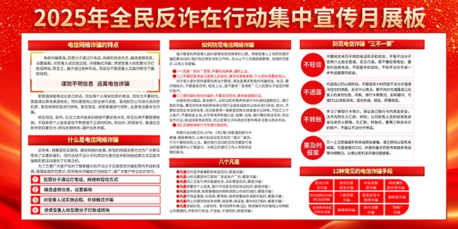 2025全民反诈在行动集中宣传月活动展板图片