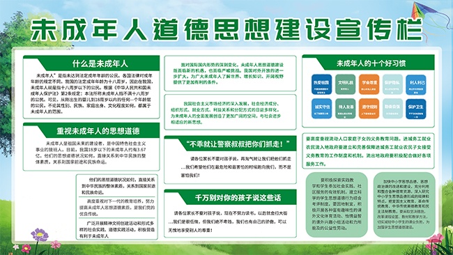 未成年人道德思想建设展板