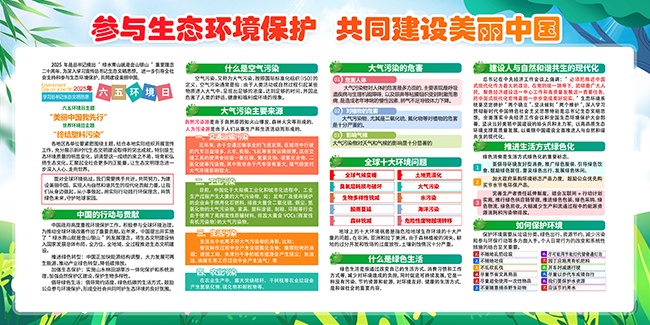 美丽中国我先行环境日宣传展板图片