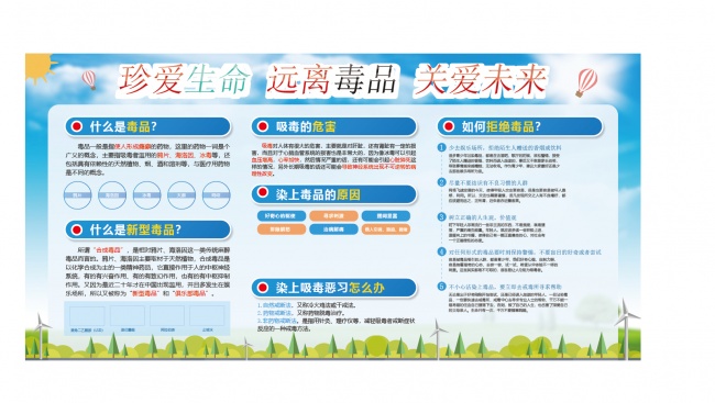 珍爱生命远离毒品宣传栏