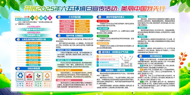 美丽中国我先行2025年六五环境日宣传栏图片