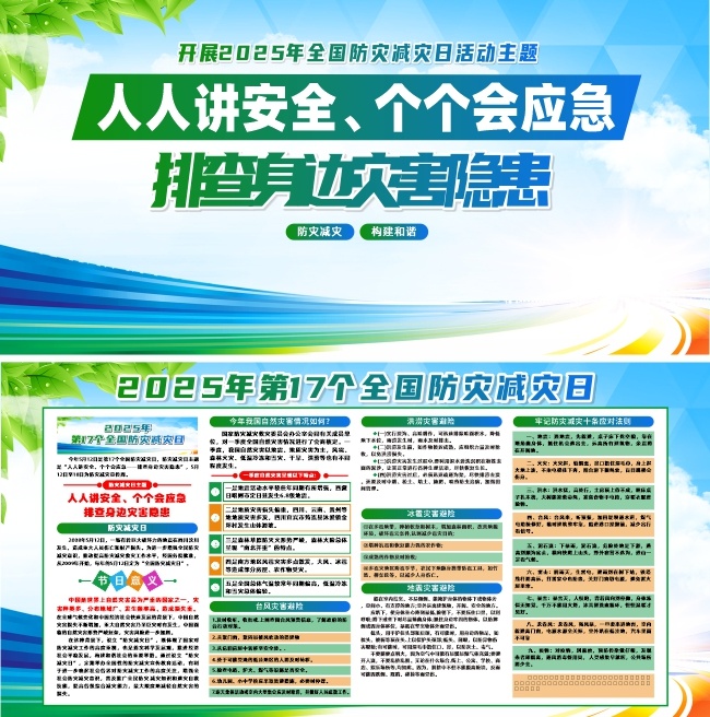 2025年全国防灾减灾日展板