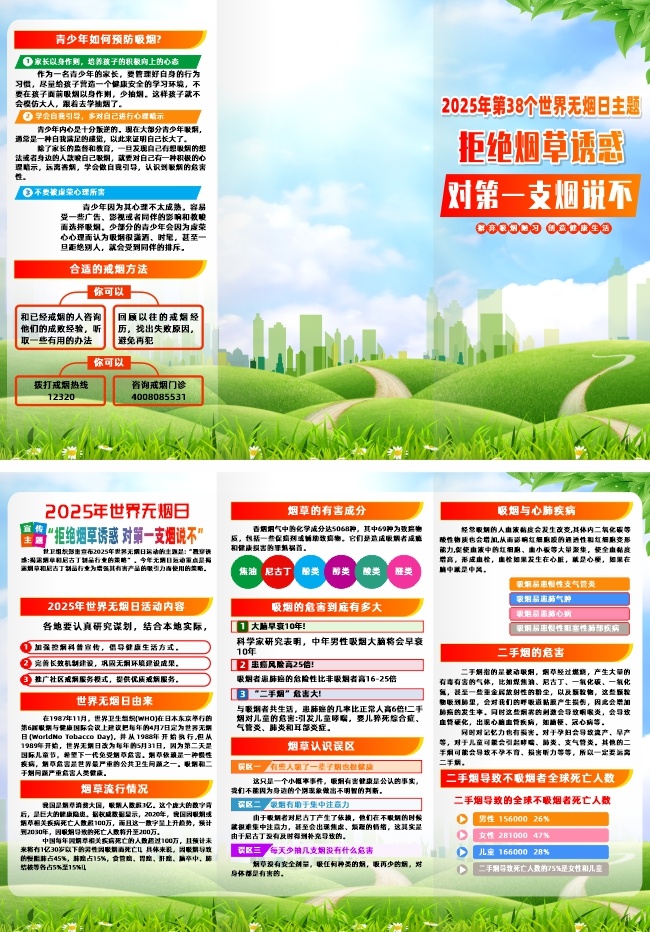 2025年世界无烟日宣传三折页