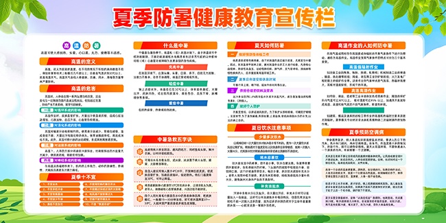 夏季防暑健康教育宣传栏