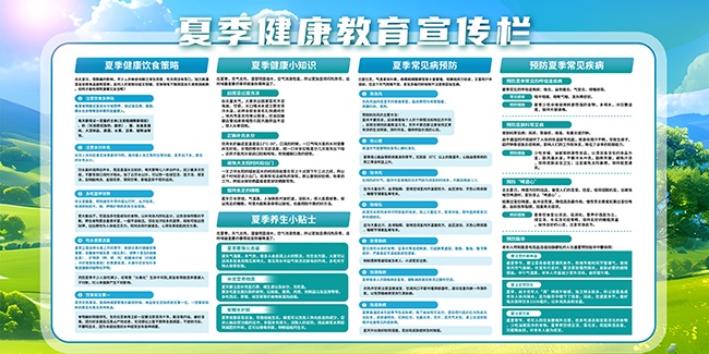 夏季健康教育宣传栏图片素材
