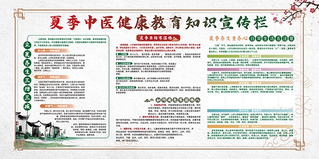 夏季中医养生健康教育知识宣传栏