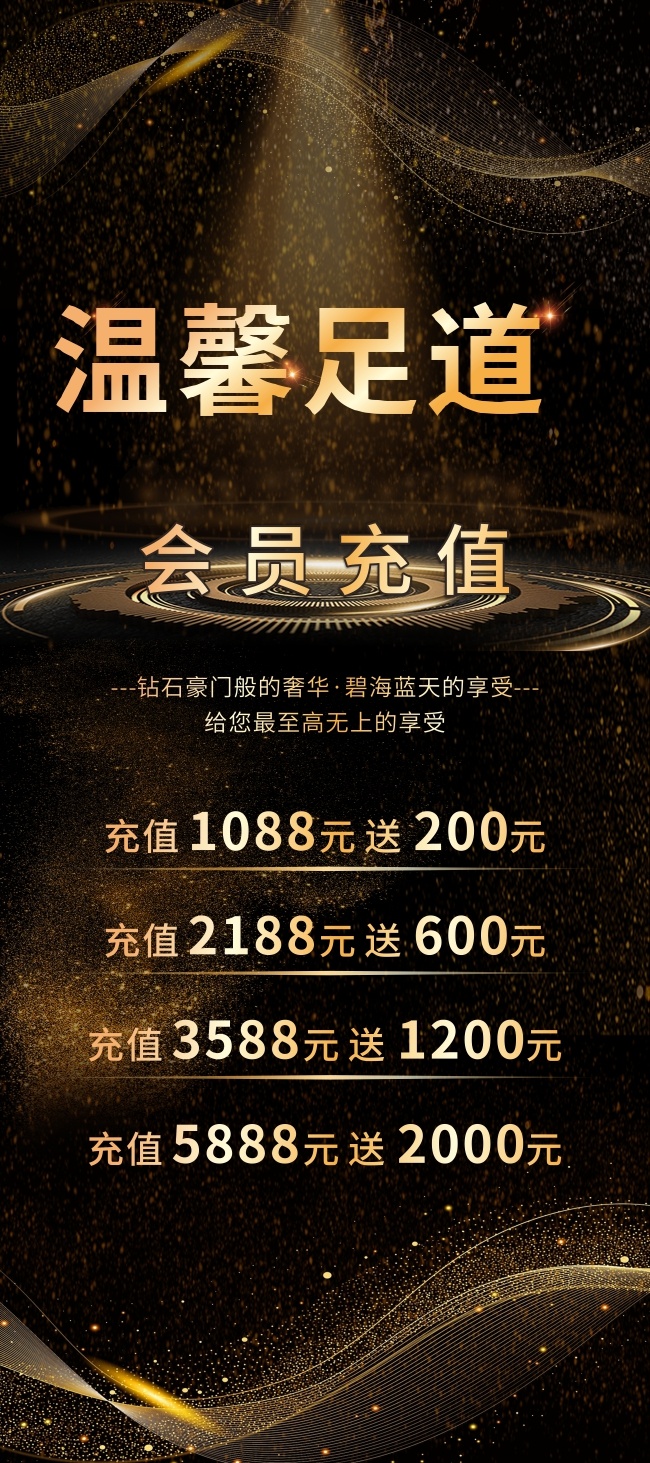 足道SPA会员充值促销展架
