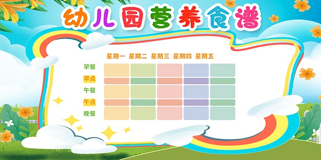 幼儿园营养食谱展板