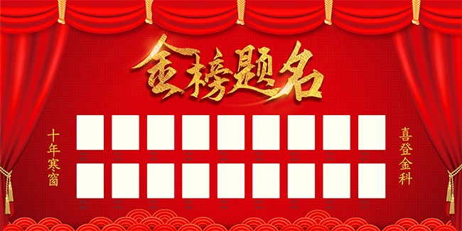 金榜题名高考喜报图片素材