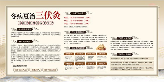冬病夏治三伏灸宣传栏