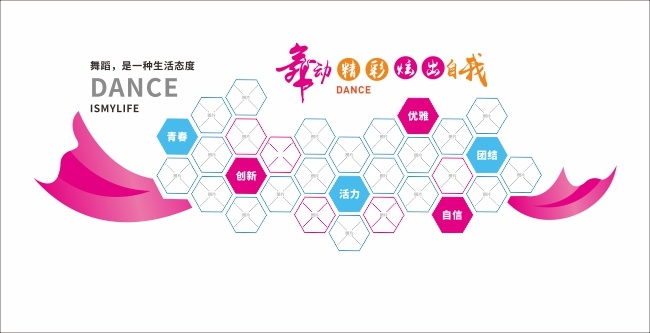 舞出精彩炫出自我舞蹈培训机构形象墙展板