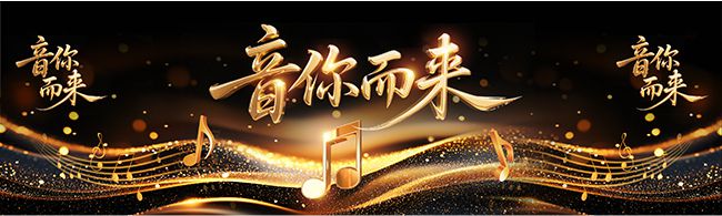 黑金大气音你而来音乐节展板