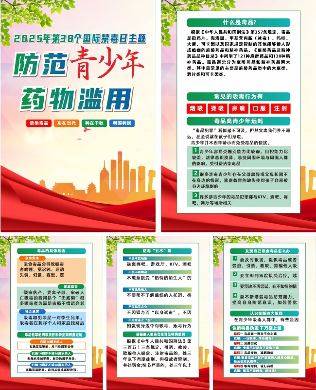 2025年国际禁毒日宣传系列海报展板