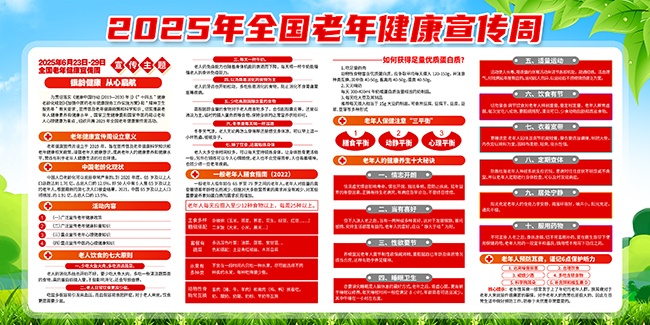 清新风2025年全国老年健康宣传周展板