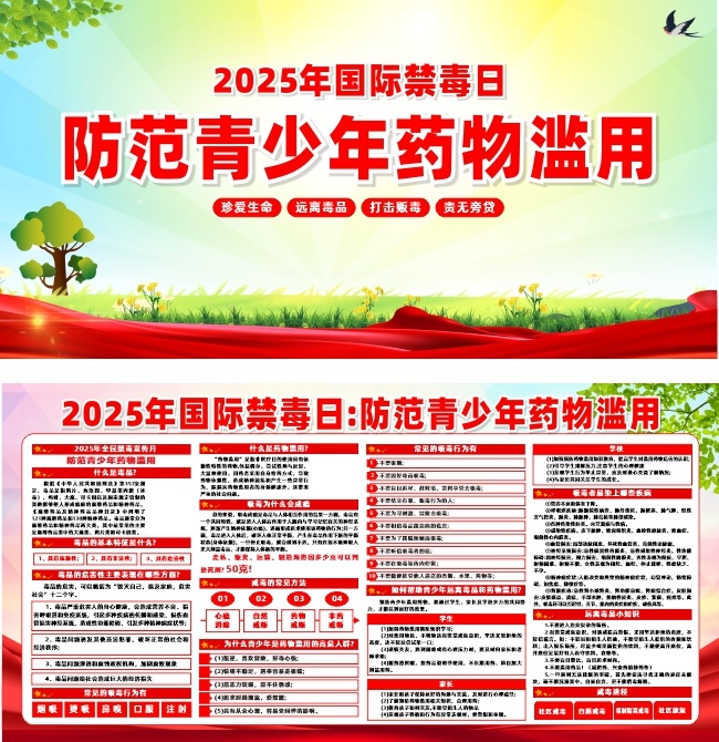 2025年国际禁毒日宣传展板