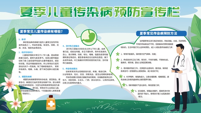 夏季儿童传染病预防宣传栏设计图片