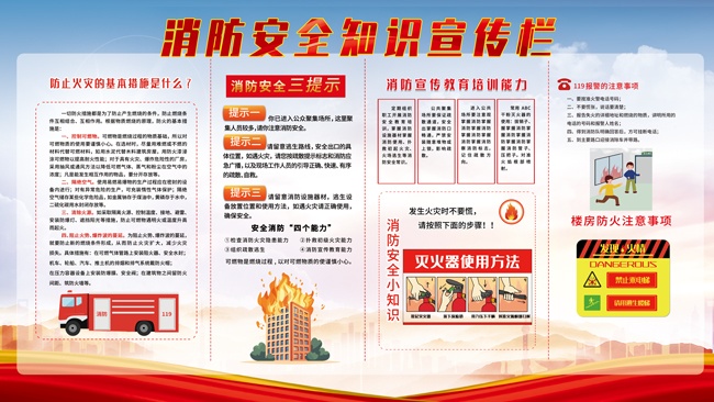 消防安全知识宣传栏图片模板